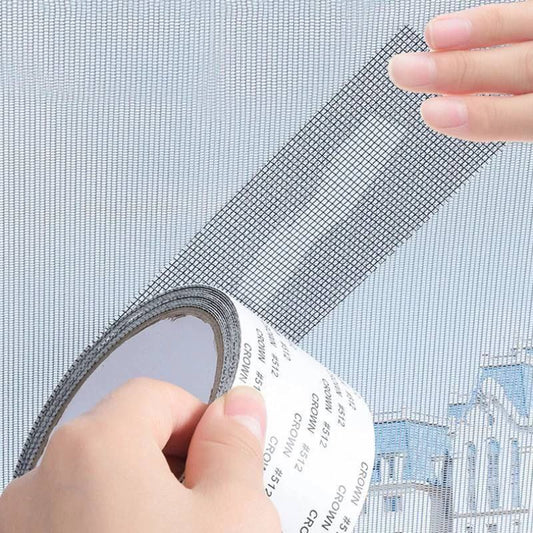 شريط لاصق شبكة مزدوج الوجه مقاس 2 متر × 5 سم، مصمم خصيصًا لإصلاح أسلاك الشباك بكفاءة عالية